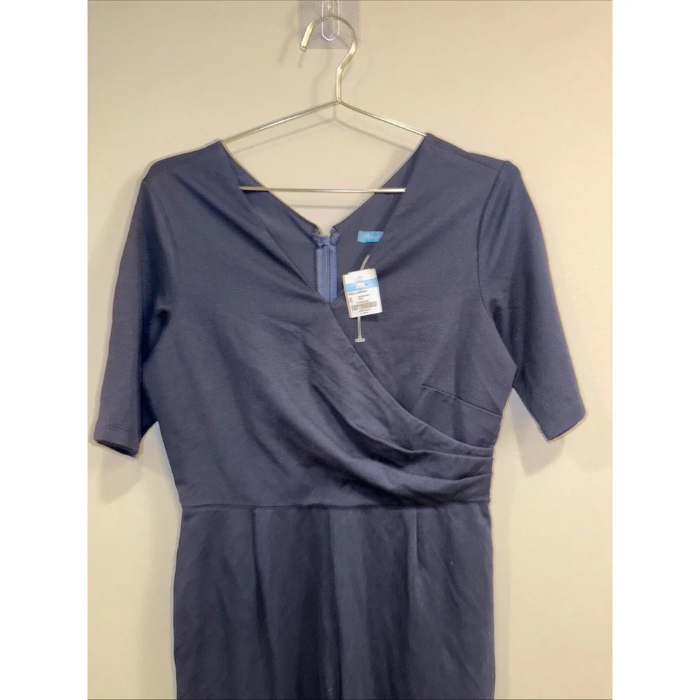 J.McLaughlin Nicole Jumpsuit Navy Blue V-Neck Wrap Front Short Sleeve Small NEW